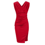 Freya | Tailored V-neck dress with slit