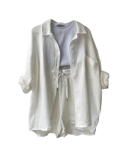 VERA™ – Modern Button-Up Shorts Set