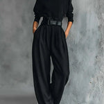 MAISIE™ | High-Waisted Pleated Trousers and Turtleneck Set