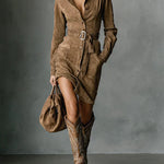 LUNA™ | Suede Belted Mini Dress