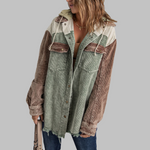 DABRINA™ - Classic Button Down Long Sleeve Hooded Jacket