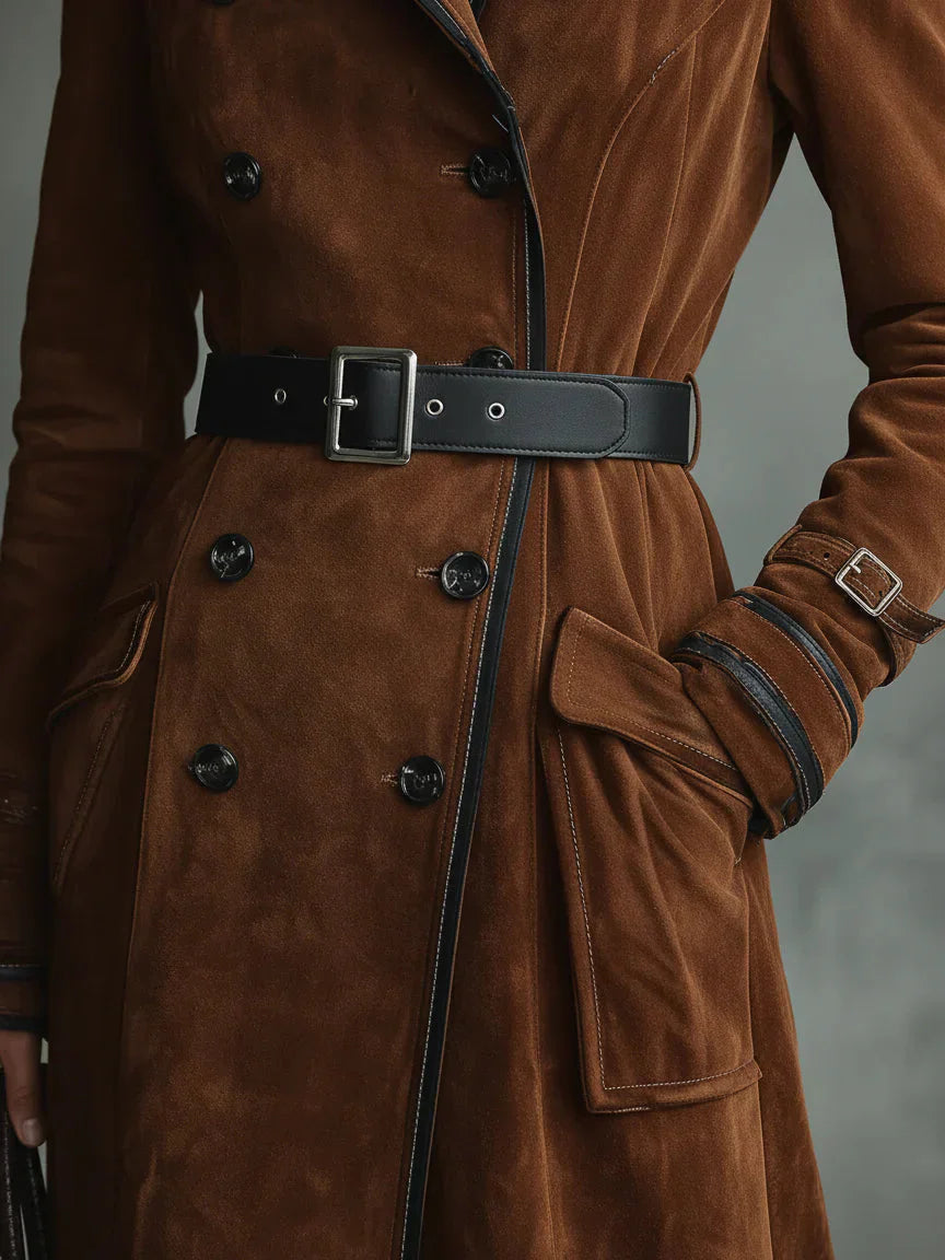 LILY™ | Elegant Suede Long Coat