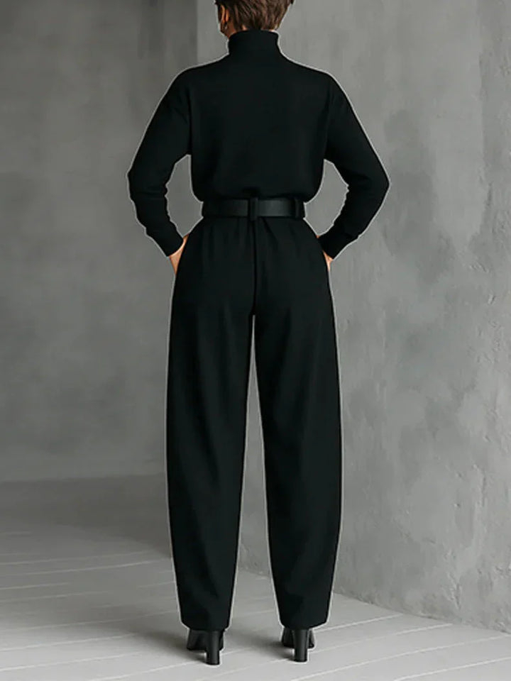 MAISIE™ | High-Waisted Pleated Trousers and Turtleneck Set