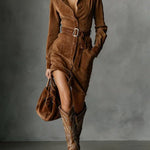 LUNA™ | Suede Belted Mini Dress