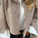 Amalia- Wool cardigan with round neck and long sleeves
