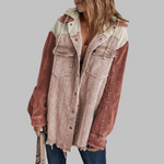 DABRINA™ - Classic Button Down Long Sleeve Hooded Jacket