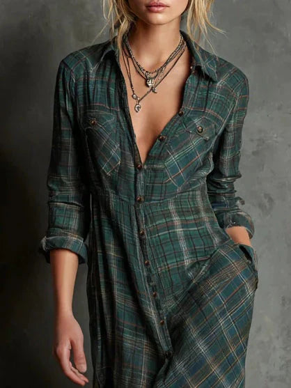 ALIANA™ | Green Striped Dress