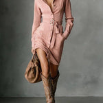 LUNA™ | Suede Belted Mini Dress