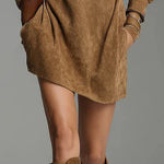 MONTANA™ | Brown Suede Mini Dress with Zip and Turtleneck