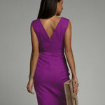 Freya | Tailored V-neck dress with slit