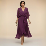 Sarah | Sandra Chiffon V-Neck Dress