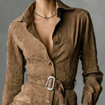 LUNA™ | Suede Belted Mini Dress
