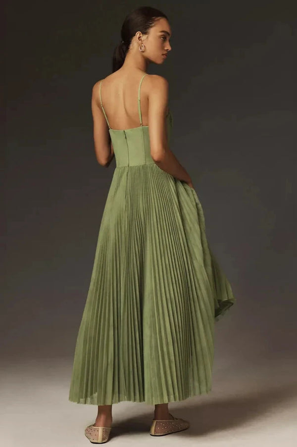 ISABELLA | ELEGANT PLEATED MIDI DRESS