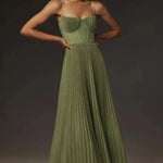 ISABELLA | ELEGANT PLEATED MIDI DRESS