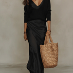 Elena™ | Midi Satin Dress And Sweater