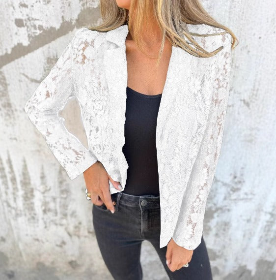 Laura™ | Blazer with Lace Mesh