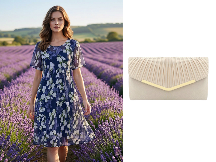 Short-Sleeved A-Line Evening Dress