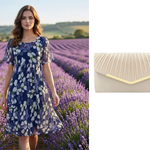 Short-Sleeved A-Line Evening Dress