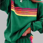 JOVIE™ - Comfy Striped Crew Neck Top and Shorts Pajama Set