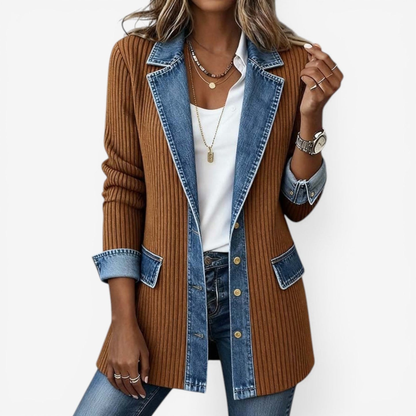 Sylvie | Indigo Knit Jacket