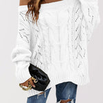 LENNY™ - Chic Off Shoulder Long Sleeve Sweater
