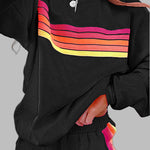 JOVIE™ - Comfy Striped Crew Neck Top and Shorts Pajama Set