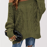 LENNY™ - Chic Off Shoulder Long Sleeve Sweater