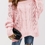 LENNY™ - Chic Off Shoulder Long Sleeve Sweater