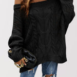 LENNY™ - Chic Off Shoulder Long Sleeve Sweater