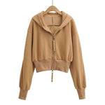 RESLEY™ - Chic Cropped Hooded Zipper Workout Jacket