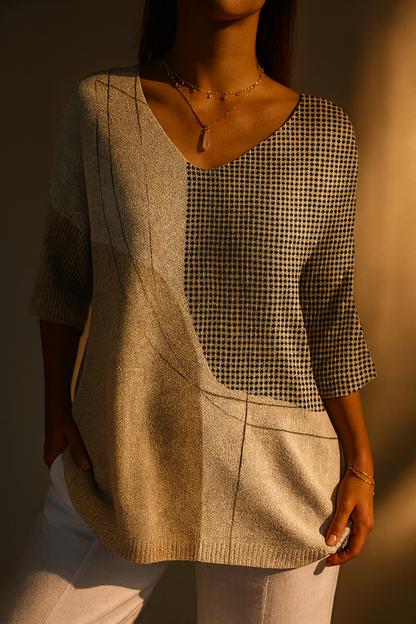 Lisa™ | Women's Casual Knit Sweater with Abstract Geometric Pattern