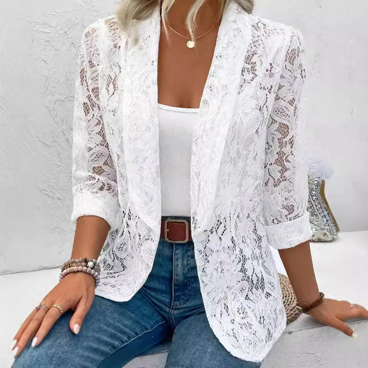 Laura™ | Blazer with Lace Mesh