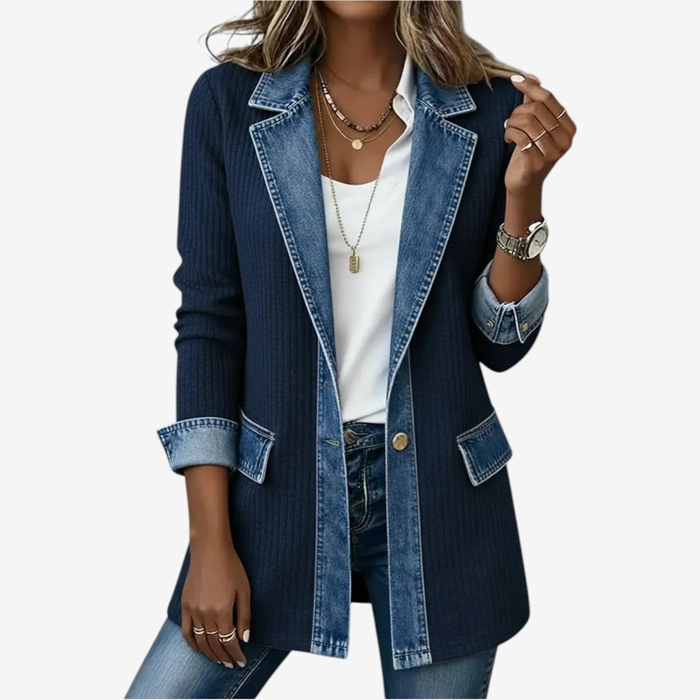 Sylvie | Indigo Knit Jacket